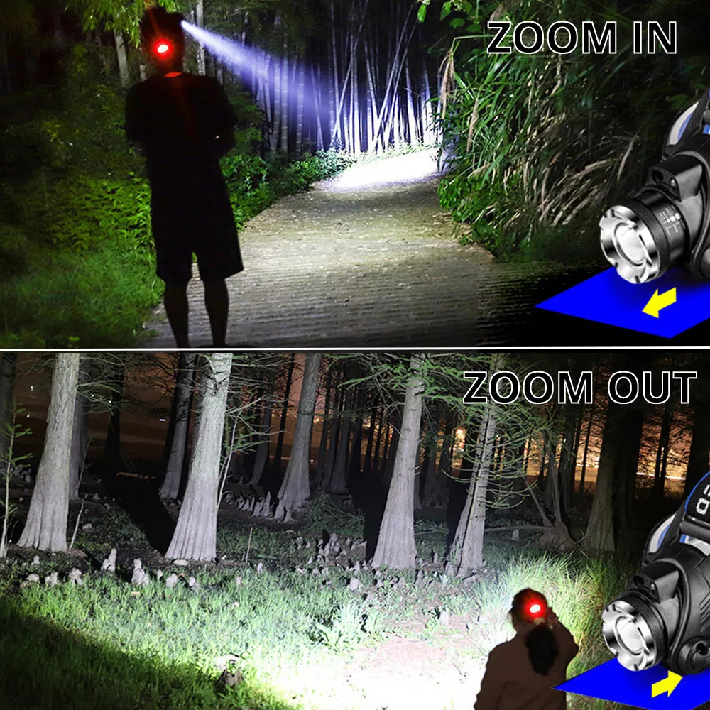 25000LM LED Headlamp Rechargeable Headlight