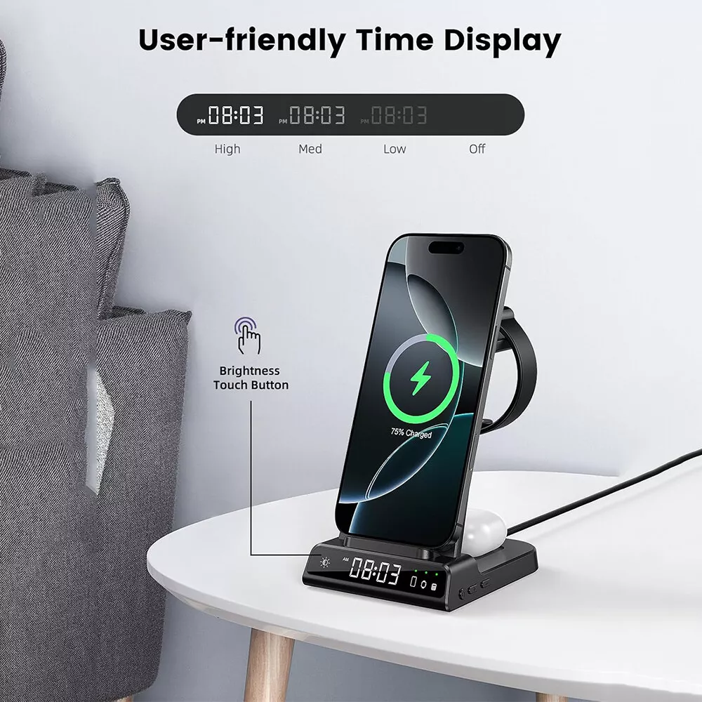 3In1 Wireless Charger Fast Charging Station Dock