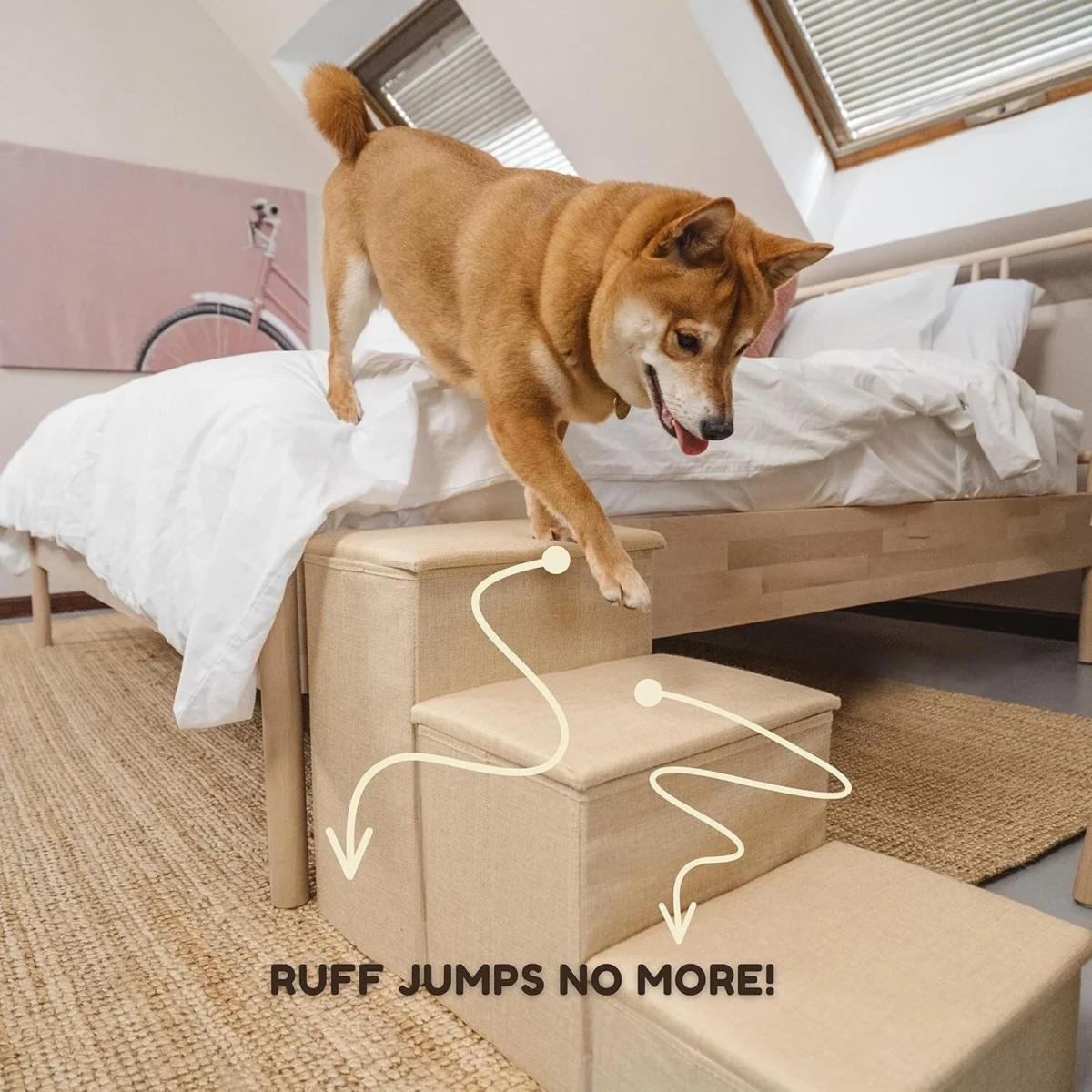 Adjustable Dog Pet Stairs with Storage