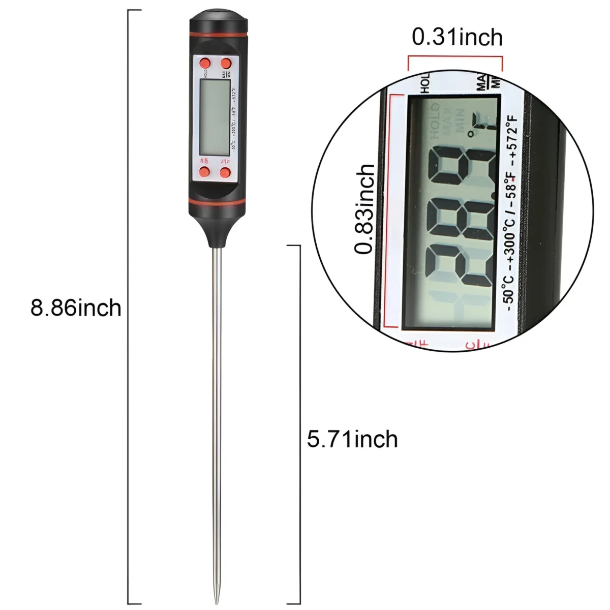 Digital Instant Read Cooking Food & Meat Thermometer