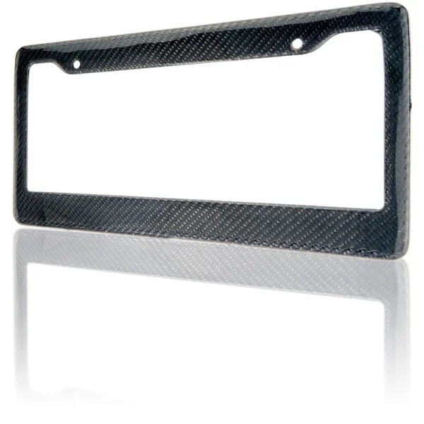 Premium Carbon Fiber Black Vehicle License Plate Holder Frame