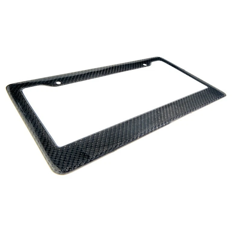 Premium Carbon Fiber Black Vehicle License Plate Holder Frame