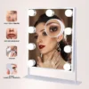 Vanity Makeup Mirror with 9 LED Bulbs, 360° Rotation & 10X Magnifier