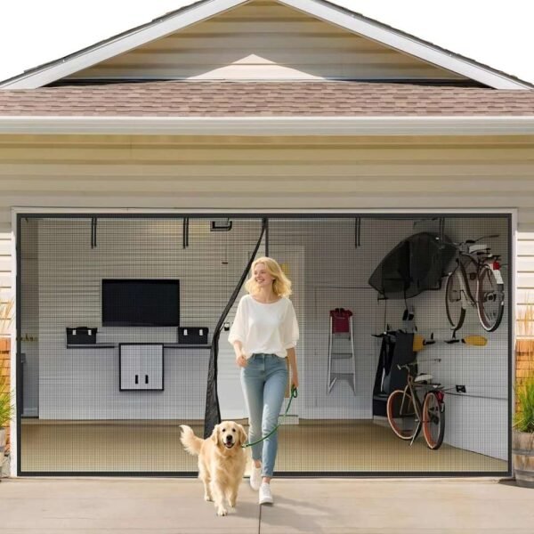 Large Instant Magnetic Garage Opening Screen Door