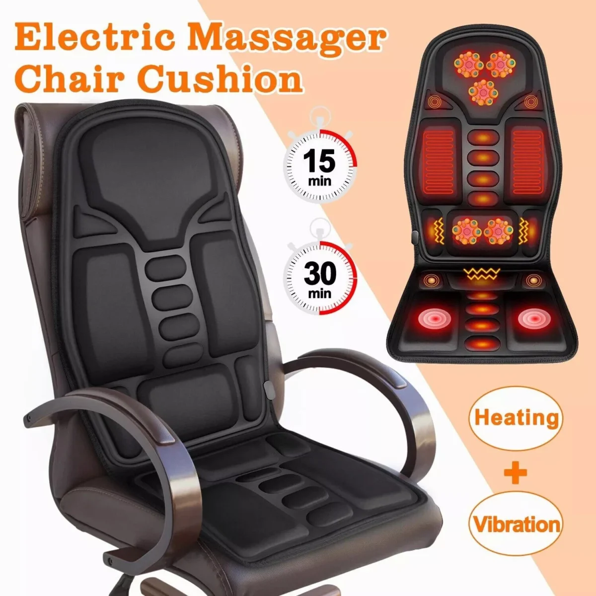 Heated Massager Chair For Home Car Office