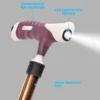 Adjustable Lightweight Folding Cane Seat with Light