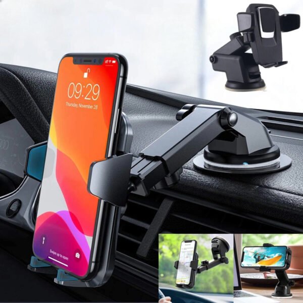 Portable Car Phone Mount for Windshield & Dashboard