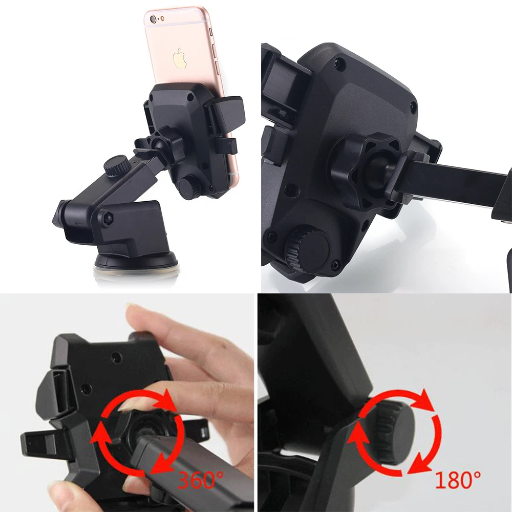 Portable Car Phone Mount for Windshield & Dashboard