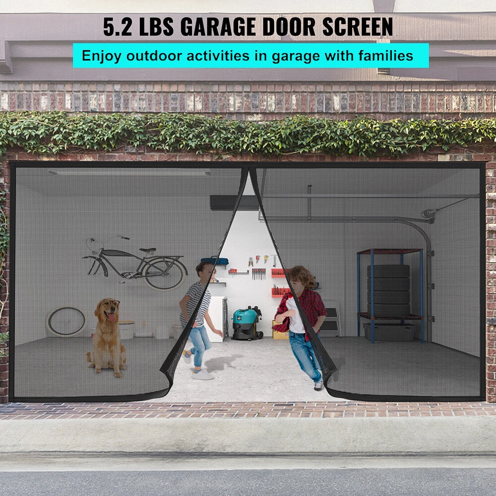 Large Instant Magnetic Garage Opening Screen Door