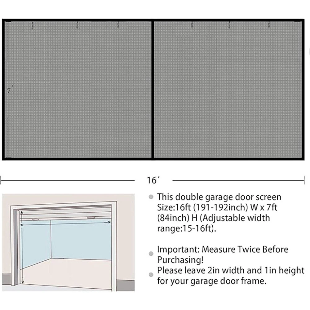 Large Instant Magnetic Garage Opening Screen Door