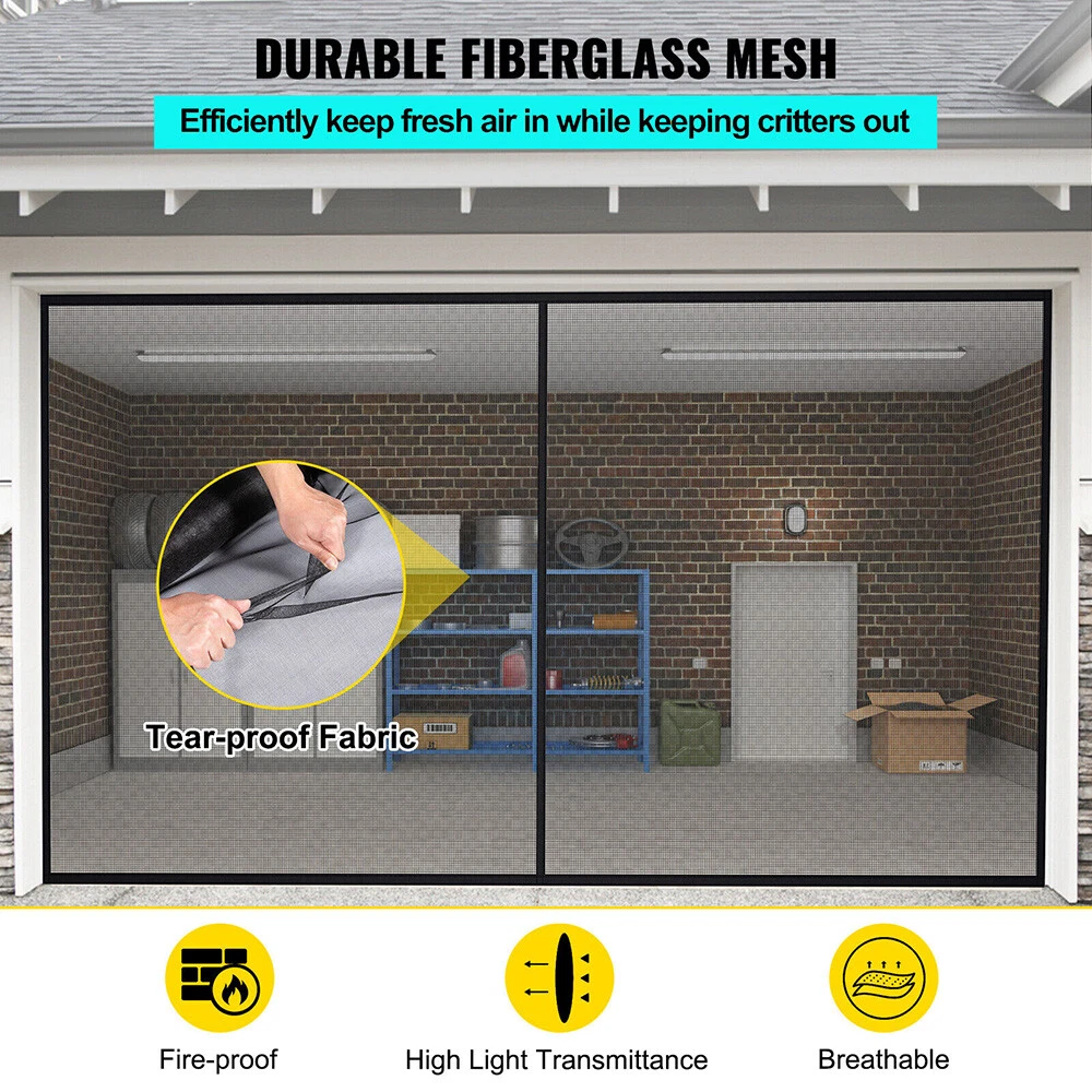 Large Instant Magnetic Garage Opening Screen Door