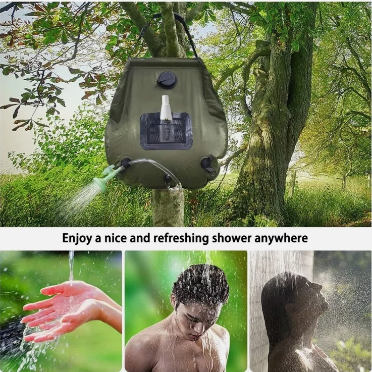 Portable Spacious Outdoor Camping Solar Shower Bag 5 Gallon