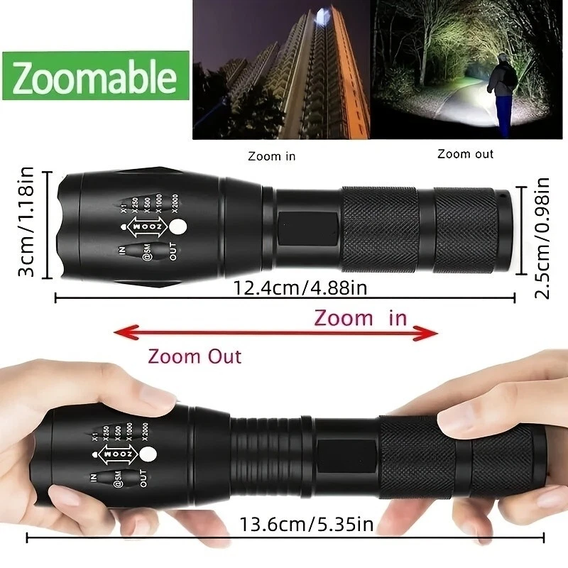 Super Bright LED Tactical Flashlight Rechargeable
