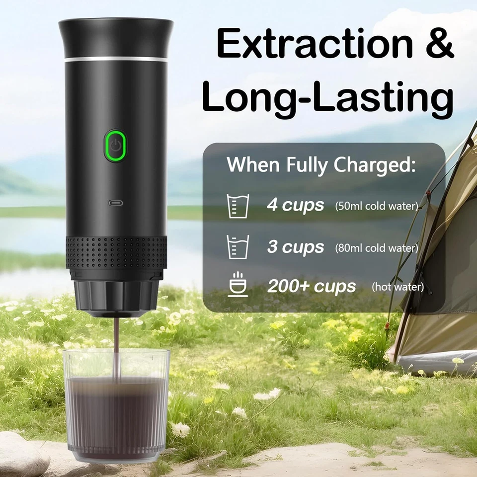 3-in-1 Wireless Electric Portable Espresso Coffee Maker Machine